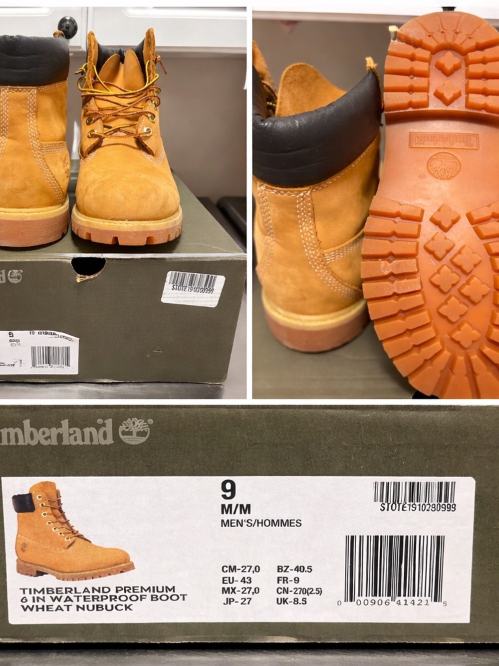 Timberland Men's Wheat Tan Nubuck 6-Inch Work Boots
